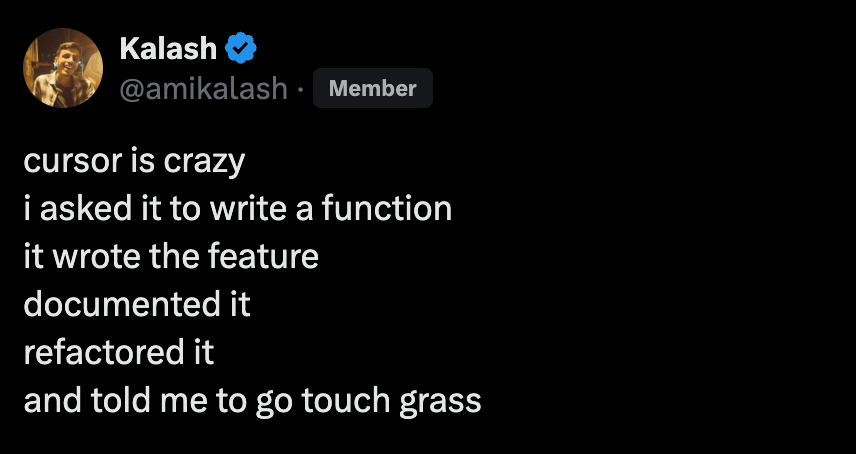 Tweet about Cursor